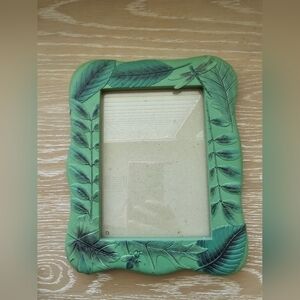 Vintage Burnes of Boston Botanical Resin Frame - Green Leaf & Dragonfly 4x6